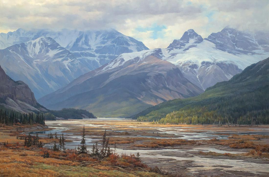 Clyde Aspevig (1951- ), Canadian Rockies: Clyde Aspevig (1951- ), Canadian Rockies, oil on canvas, 40 x 60, signed lower left: Â© . ASPEVIG, Provenance: From a Private Collection