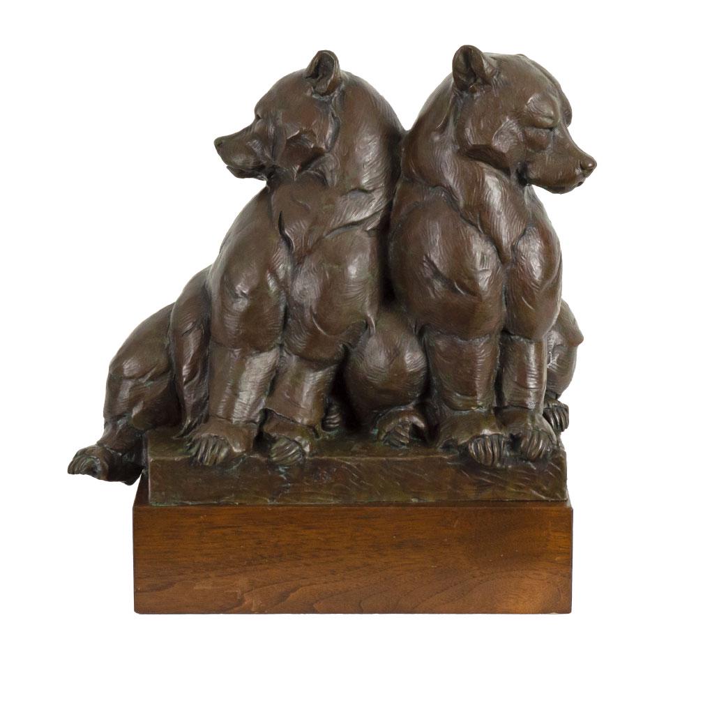 Dan Ostermiller (1956-) Bear Pause: Dan Ostermiller (1956-) Bear Pause, 1997 bronze, 7/20 10 1/4 x 12 x 7 inches 12 3/4 x 12 x 7 inches (with base) inscribed: Â© Dan Ostermiller 97 7/20 Provenance: From a Private Collection