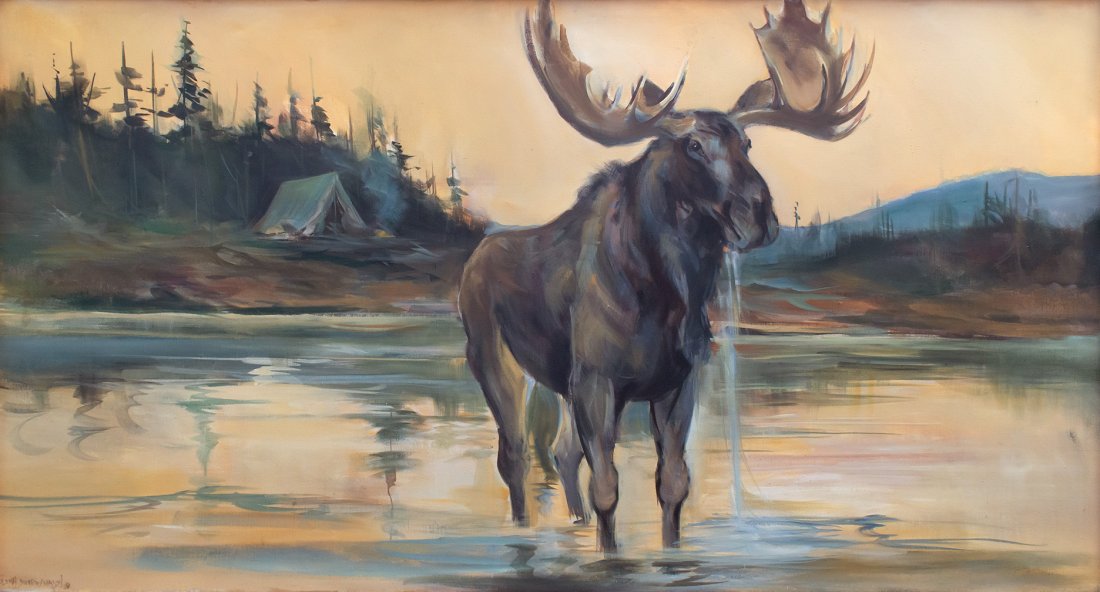 Marilynn Dwyer Mason (1943-2022), Untitled (Moose in Landscape) (1 of 2)