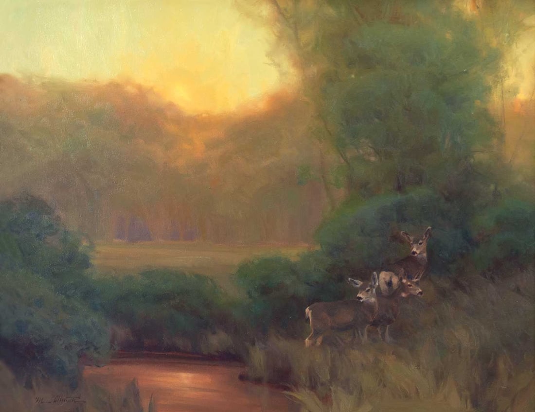 Michael Albrechtsen (1962-), Softness of Light: Michael Albrechtsen (1962-) Softness of Light Medium: oil on canvas Dimensions: 22 x 28 Framed/base dimensions: 31 x 37 x 2 Signature: signed lower left: Michael Albrechtsen Provenance: Private Collec