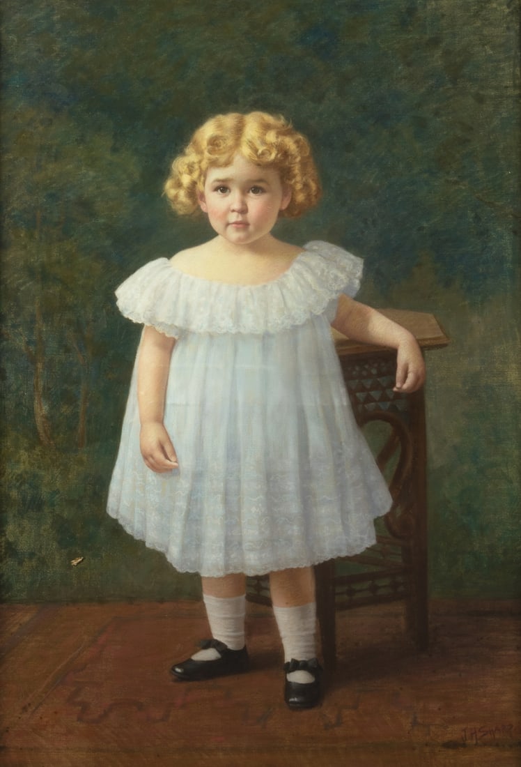 Joseph Henry Sharp (1859-1953), Untitled (Young Girl): Joseph Henry Sharp (1859-1953) Untitled (Young Girl) Medium: pastel on paper Dimensions: 47 1/2 x 32 1/2 Framed/base dimensions: 51 3/8 x 36 1/4 x 2 1/4 Signature: signed and dated lower right: J. H.
