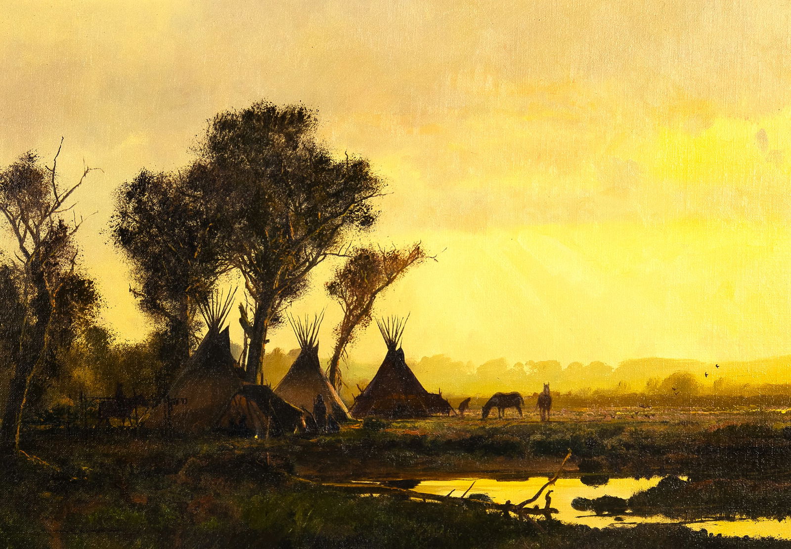 Michael Coleman (1946- ), Sunset: Michael Coleman (1946- ) Sunset Medium: oil on board Dimensions: 14 x 20 Framed Dimensions: 21 1/4 x 27 1/4 x 2 5/8 Signature signed lower left: Michael Coleman - © Provenance From the Collection