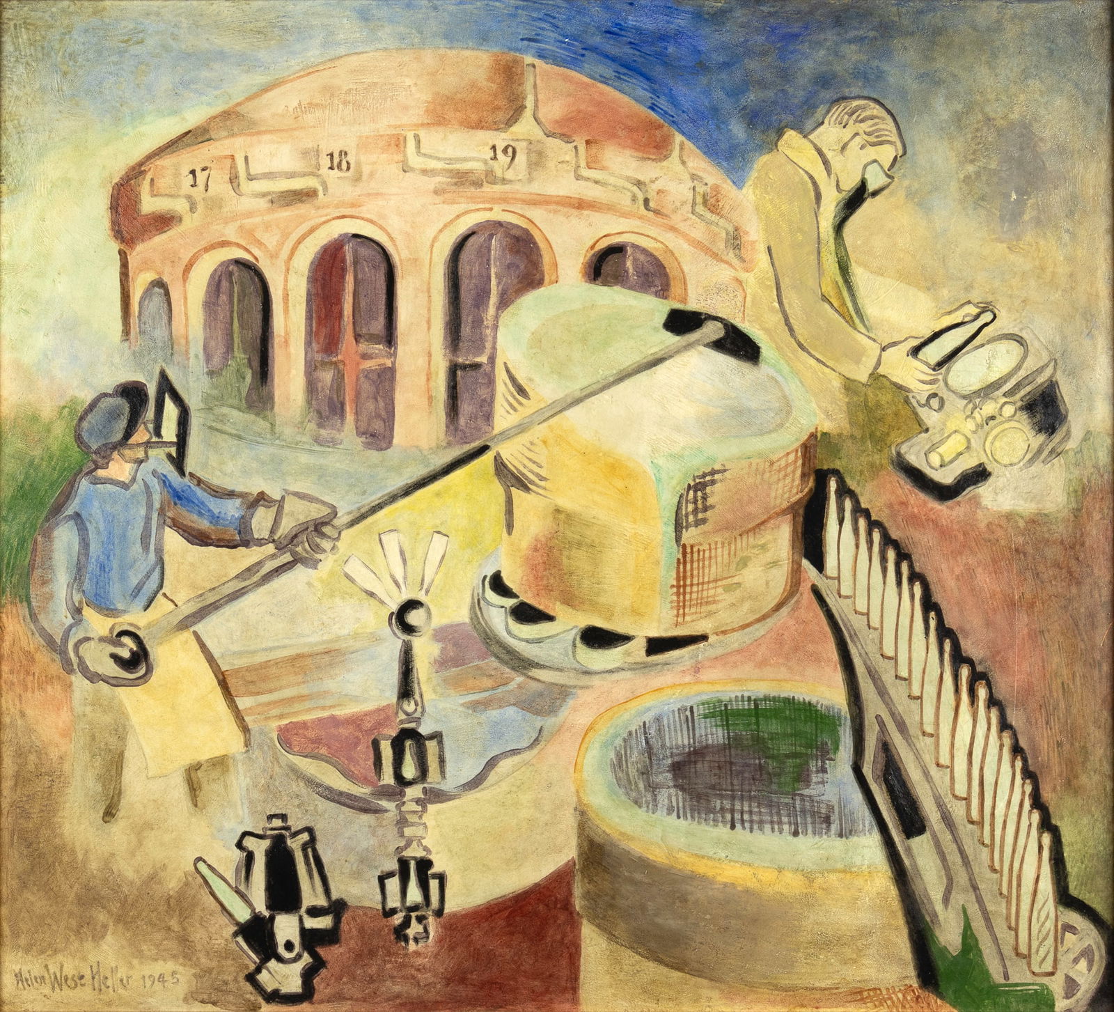 Helen West Heller (1872-1955), Bottle Casting, 1945 (1 of 3)