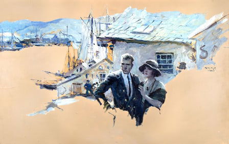 W.H.D. Koerner (1878-1938), Couple in Seaside Village