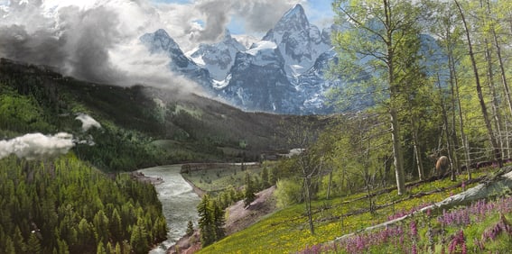 Phil Philbeck (1968- ), Springtime in the Tetons, 2012