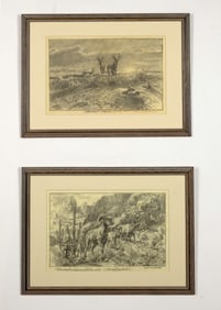 Tom Beecham (1926-2000), Set of Two Remington Calendar Sketches, 1978