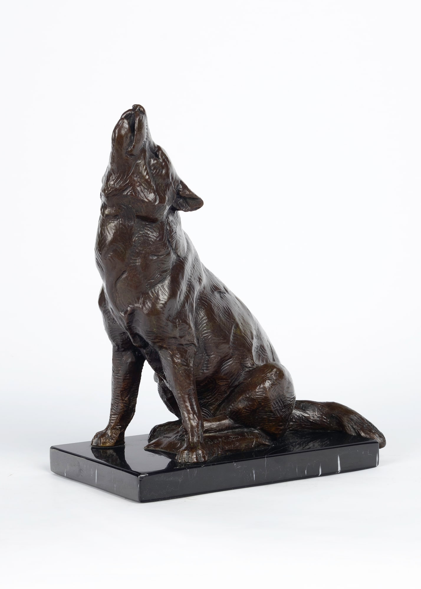 Dan Ostermiller (1956- ), Charlie Russell Rider Wolf, 1995: Dan Ostermiller (1956- ) Charlie Russell Rider Wolf Medium: bronze Dimensions: 9 x 9 5/8 x 5 Framed Dimensions: 10 x 9 5/8 x 5 Signature inscribed: CRR © Dan Ostermiller 95 Provenance From a Private