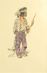 William R. Leigh (1866-1955), Sketch of an Indian Boy