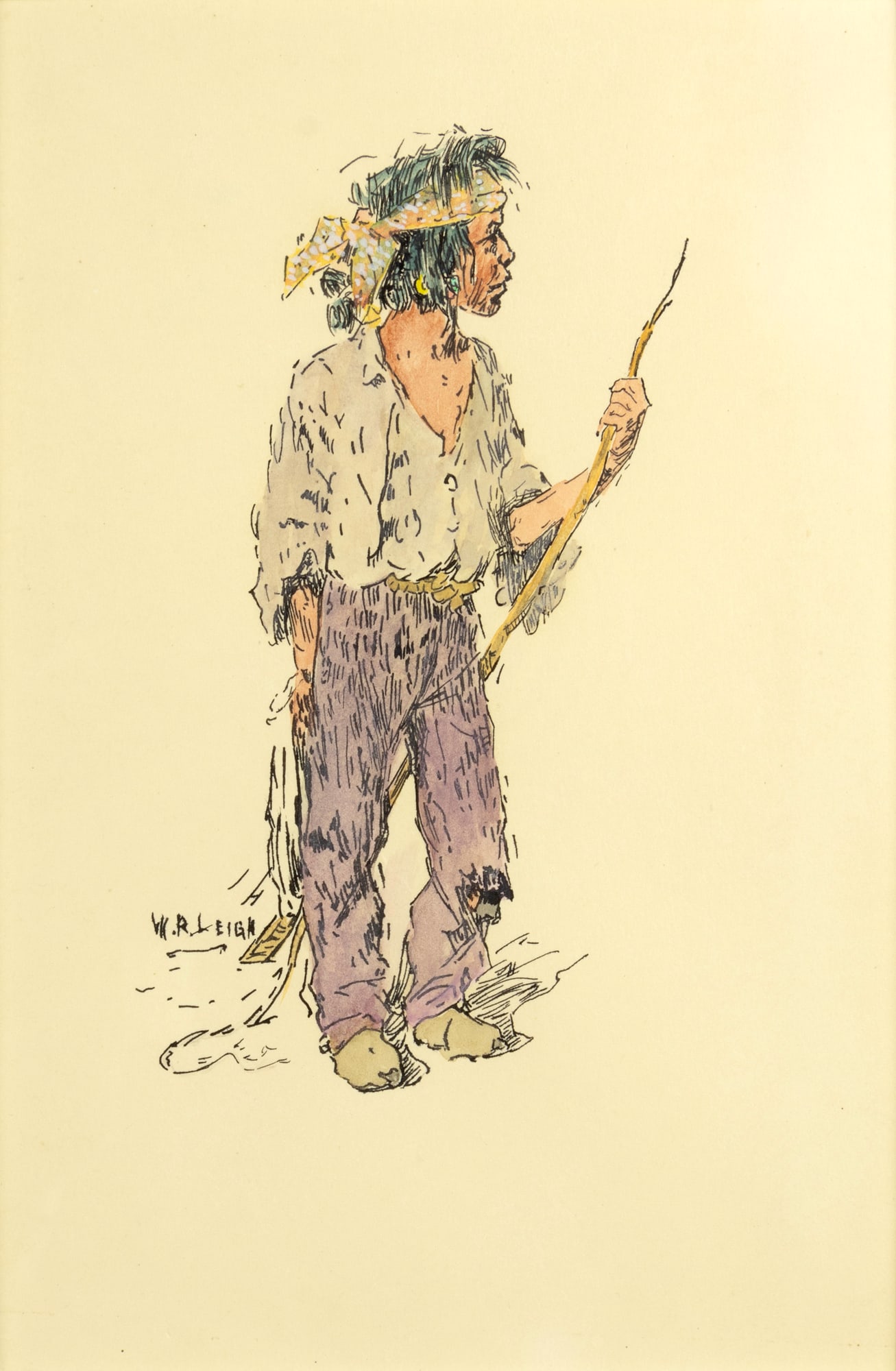 William R. Leigh (1866-1955), Sketch of an Indian Boy (1 of 3)