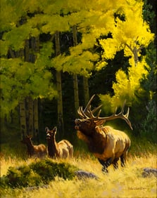 Dustin Van Wechel (1974- ), Bugling Bull Elk, 2011