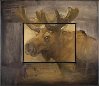 Mary Roberson (1948- ), Moose Unwilling to Follow Instructions