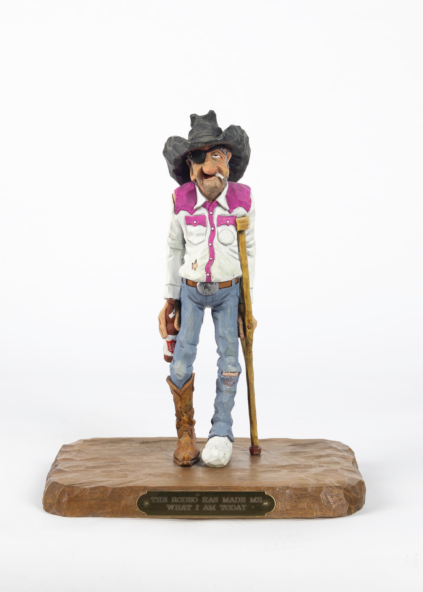 Gene Zesch (1932- ), The Rodeo Has Made Me What I Am Today: Gene Zesch (1932- ) The Rodeo Has Made Me What I Am Today Medium: bronze and wood Dimensions: 10 1/2 x 8 3/8 x 5 3/4 Signature inscribed: © Gene Zesch Provenance From a Private Collection