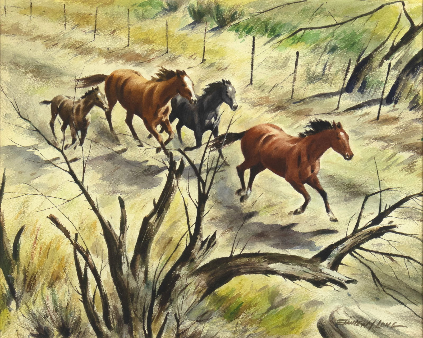 Stanley Long (1892-1972), Wild Horses (1 of 4)