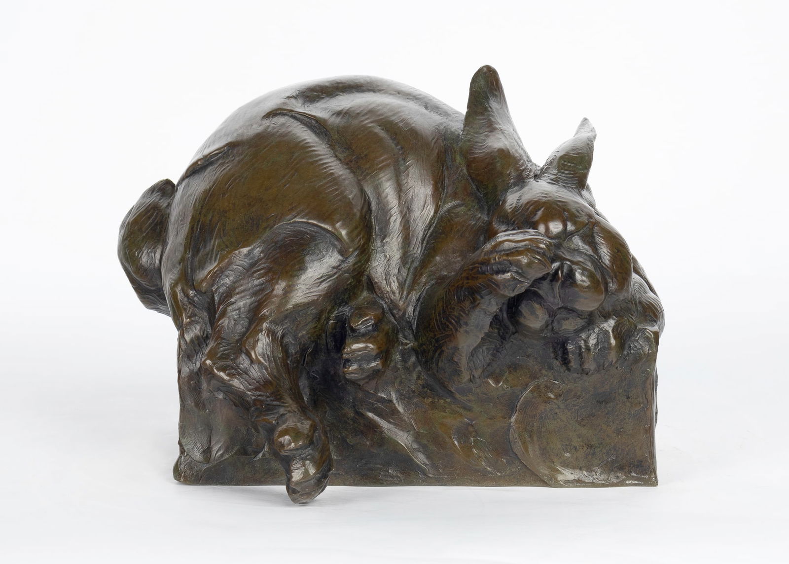 Dan Ostermiller (1956- ), Requiescence, 1993: Dan Ostermiller (1956- ) Requiescence Medium: bronze, 23/30 Dimensions: 6 1/2 x 9 3/8 x 8 3/4 Framed Dimensions: no base Signature inscribed: © Dan Ostermiller 93 23/30 Provenance From a Private Coll