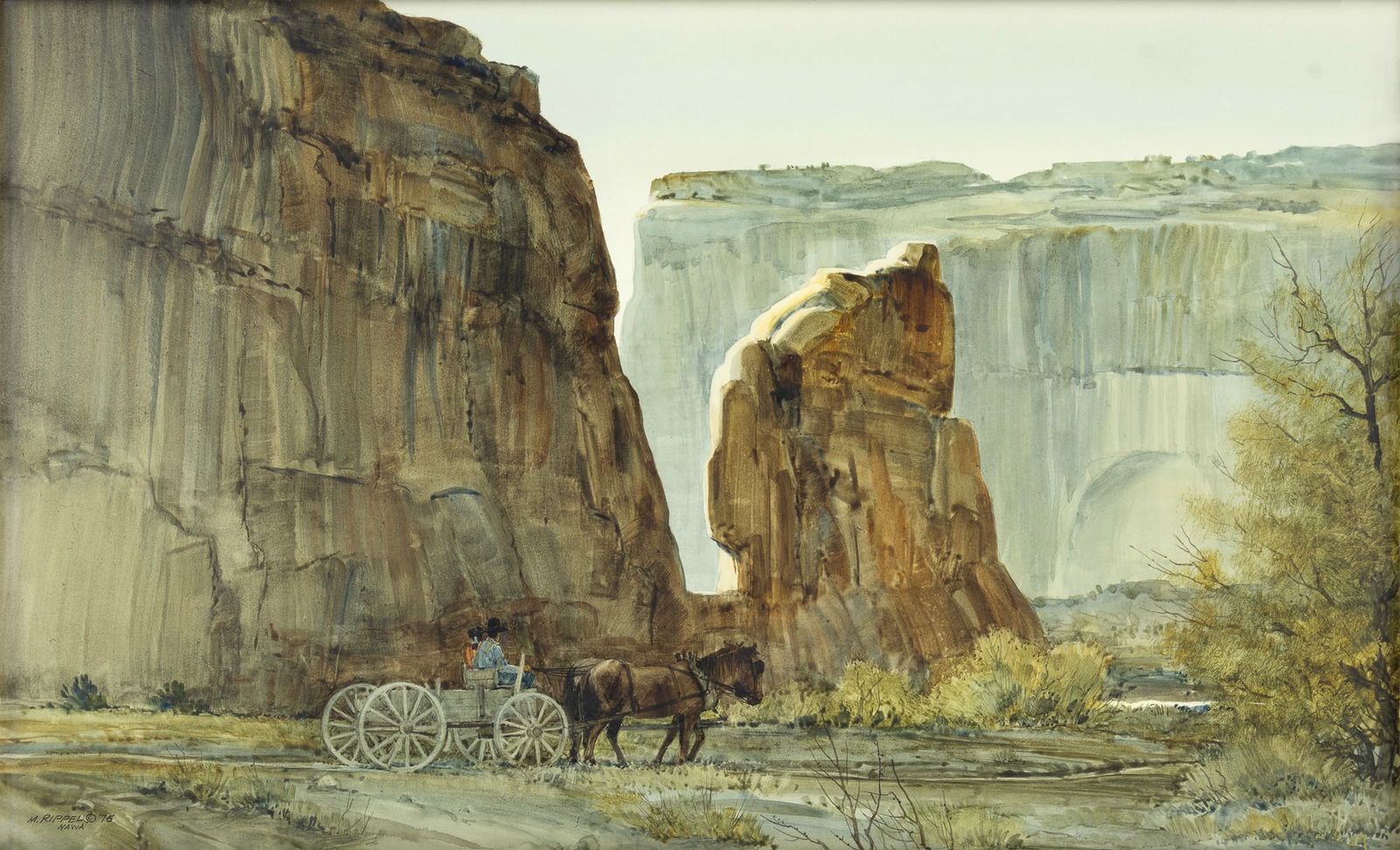 Morris Rippel (1930-2009), Rosetta, 1975: Morris Rippel (1930-2009) Rosetta Medium: watercolor on paper Dimensions: 13 1/2 x 22 Framed Dimensions: 20 x 28 1/2 x 1 13/16 Signature signed and dated lower left: M. Rippel © '75 NAWA verso: title