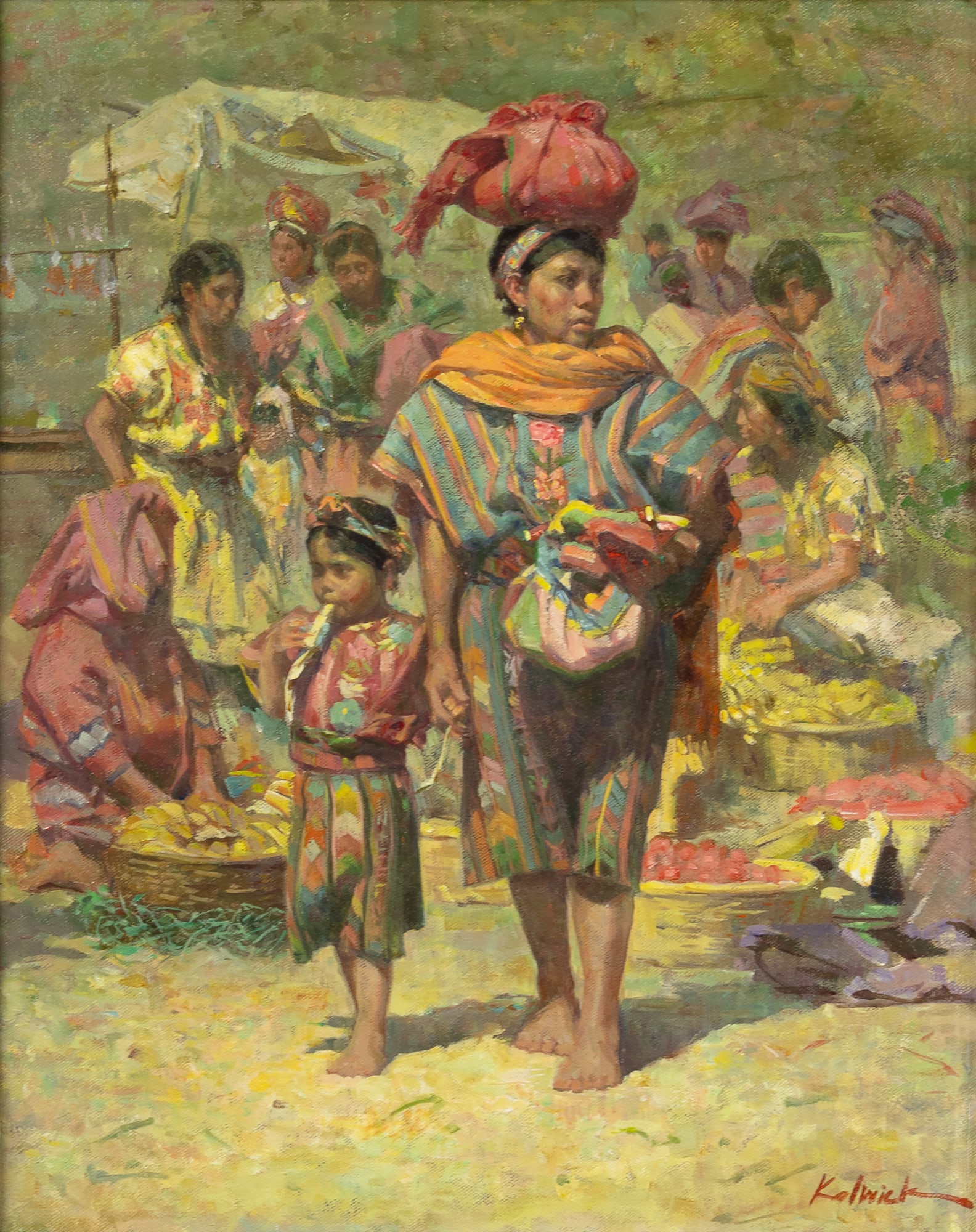 William Kalwick, Jr. (1960- ), Market Scene (1 of 3)