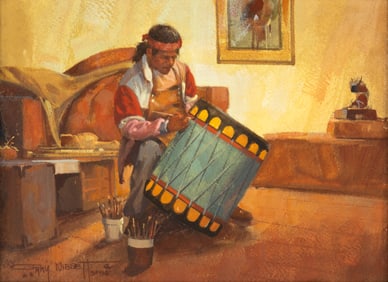 Gary Niblett (1943- ): Cochiti Drum Maker