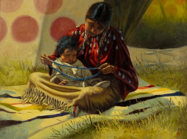 Brent Flory (20th/21st Century): Babies, Blankets and Beads