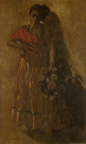 Dan McCaw (1942- ): Woman with Flower Basket