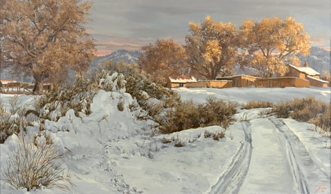 Betty Sabo (1928-2016): Adobe Buildings in Winter