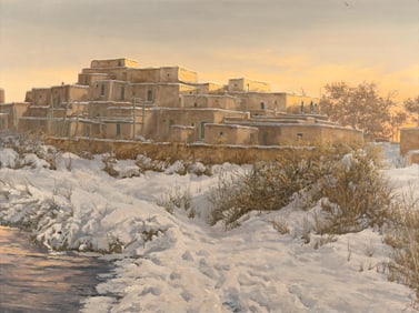Betty Sabo (1928-2016): Taos Pueblo in Winter