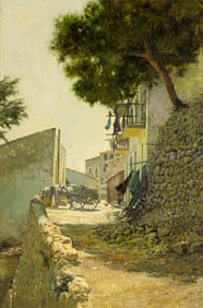 Clark Hulings (1922-2011): Noonday - Altea, Spain