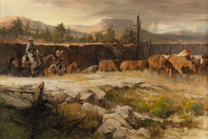 Howard Rogers (1932- ): Roundin' Up the Horses