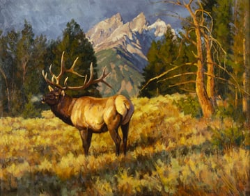 David Charles Wade (1952-2019): Elk at Sunrise