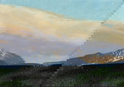 Jared Sanders (1970- ): Sunset over Gros Ventre