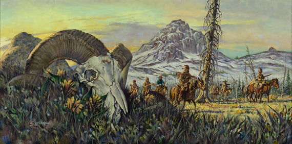 Jack Hines (1923-2015): Hunters and Skull, 1978