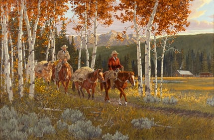 Ron Stewart (1941- ): Packin' In for Elk