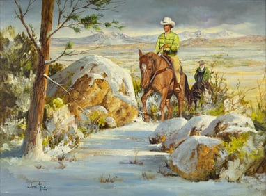 Joni Falk (1933- ): Winter Riders in the High Desert, 1979