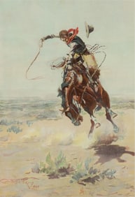 Charles M. Russell (1864-1926): A Bad Hoss, 1904