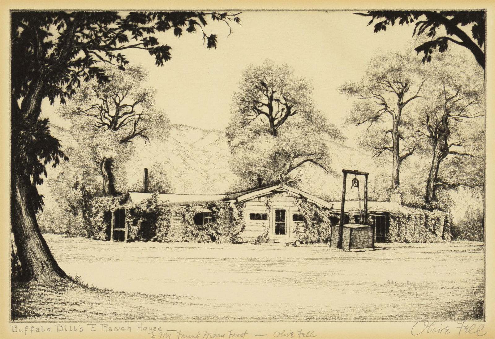 Olive Fell (1896-1980): Buffalo Bill's T.E. Ranch House (1 of 3)
