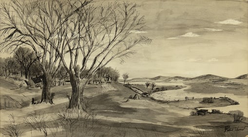 Peter Hurd (1904-1984): River Valley Landscape