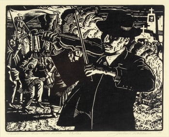 Julian Robles (1933-2023): Christmas Eve - Taos Pueblo, 1986