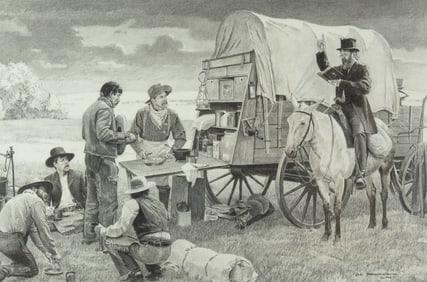 Donald Spaulding (1926-2021): Study for Chuck Wagon Congregation, 1996