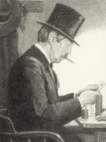 Donald Spaulding (1926-2021): The Gambler: Study for the Cover of Wild West Magazine