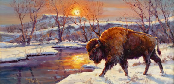 Hulan Fleming (1933- ): Winter Buffalo, 2011