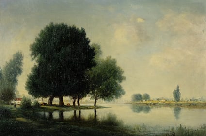 Gilbert Davis Munger (1837-1903): River Landscape, France