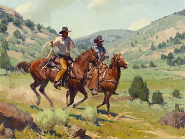 Jim C. Norton (1953-2023), Riders in Goshen Canyon, 1990