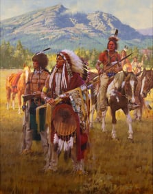 Stan Davis (1942- ), Ever the Wagons Come, 1994