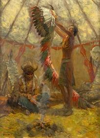 Tom Lovell (1909-1997), War Bonnet Ceremony, 1984