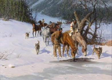 Tom Lovell (1909-1997), Watering Horses, 1992