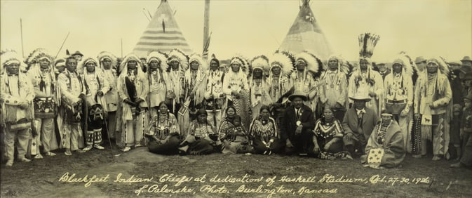Louis Palenske (1858-1943), Blackfeet Chiefs at the Dedication of Haskell Stadium, 1926