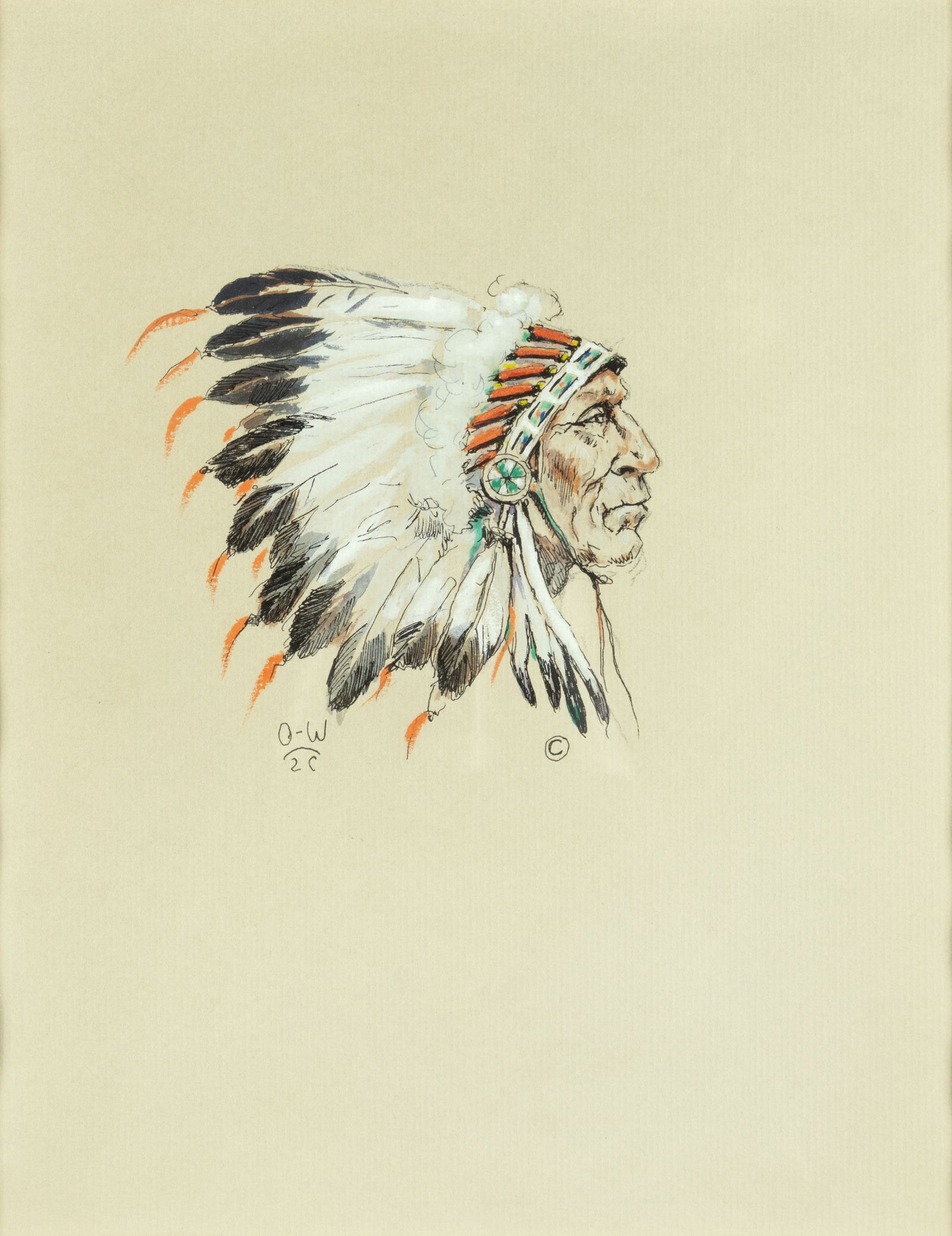 Olaf Wieghorst (1899-1988), Blackfoot Chief (1 of 3)