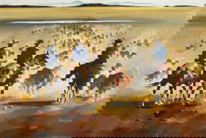 Peter McIntyre (1910-1995), Herding to Water