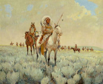 Joe Ferrara (1932-2004), Meeting on the Sagebrush, 1991