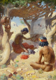 William R. Leigh (1866-1955), Meeting at the Loom, 1910
