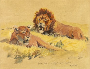 John Seerey-Lester (1946-2020), Lion Pair - Ngorongoro Crater, 1988
